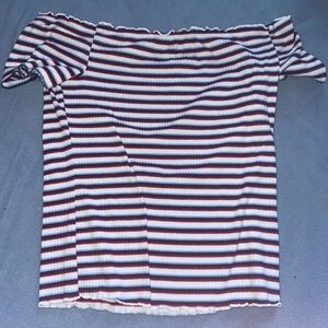 Striped Off-Shoulder Women's Top